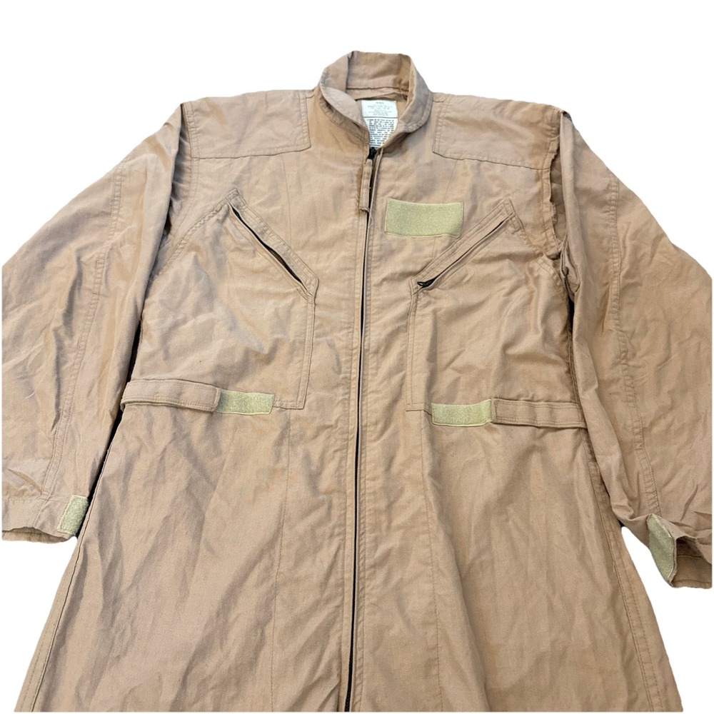 U.S. Air Force Nomex Coveralls Flyers CWU-27/P Size 44R Tan c2005 Full Zip Front